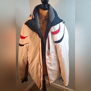 Crane Men's White and Red Ski/snow Boarding Jacket